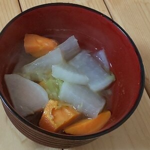 大根とにんじんの柚子胡椒スープ ✲*｡